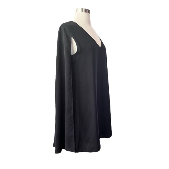 Romeo & Juliet Couture Cape Dress Women's Sz M V-Neck Chiffon Overlay Minimalist - Picture 6 of 10